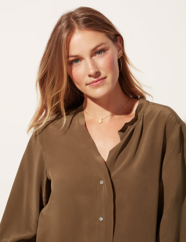 Lantern Sleeve Button Down
