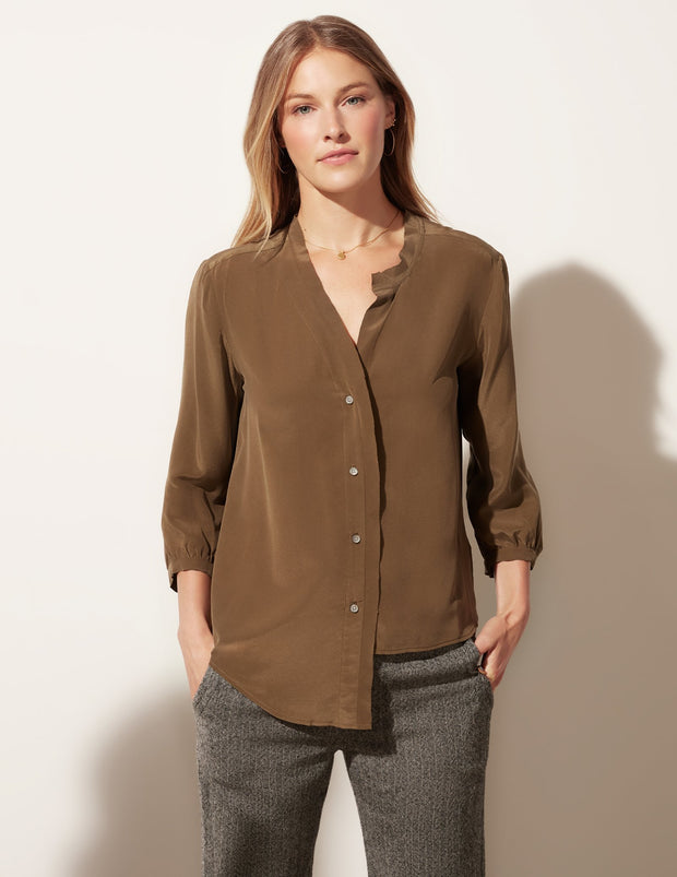 Lantern Sleeve Button Down